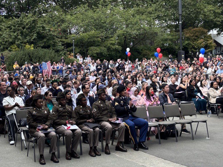 Audience at July 4th naturalization ceremony