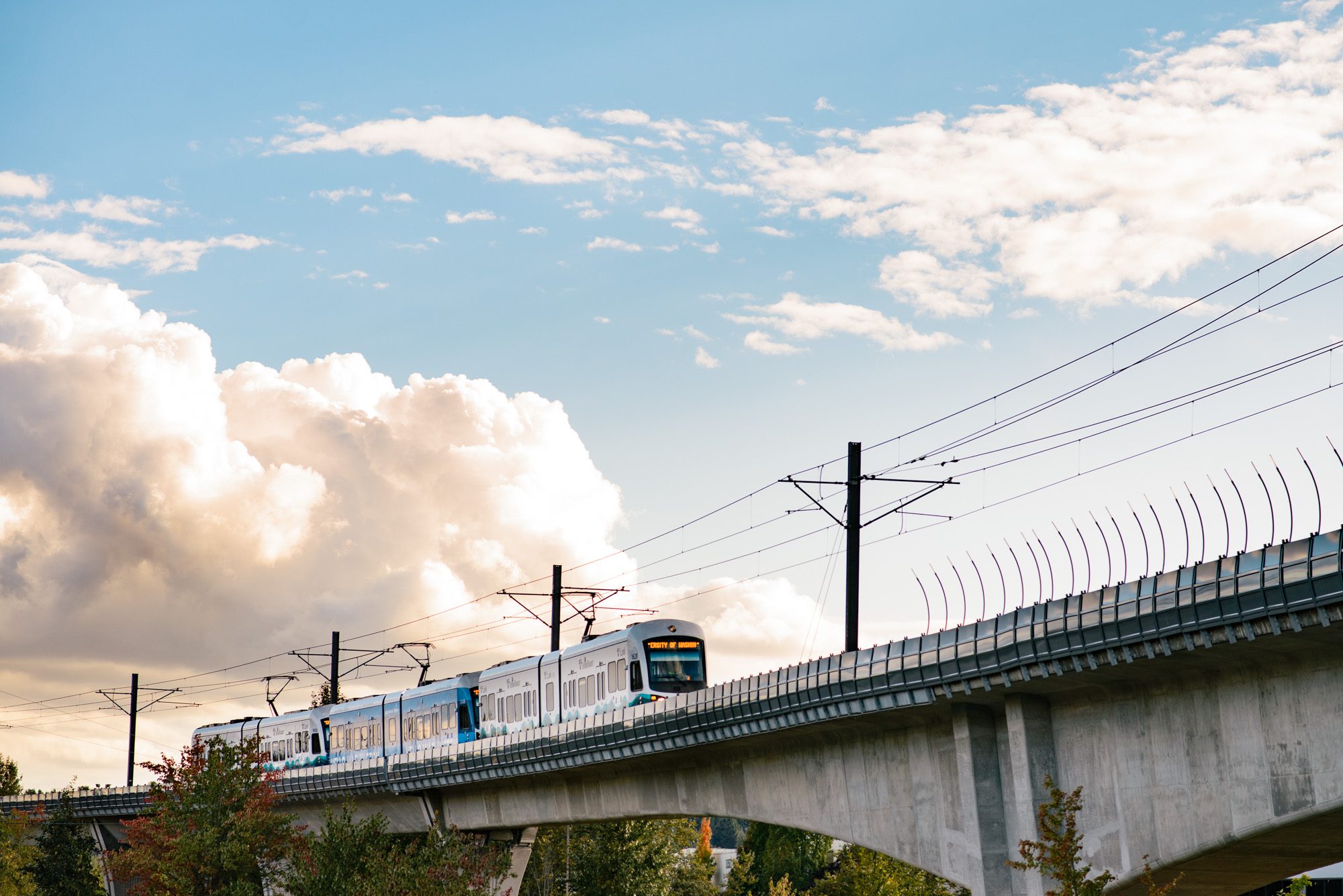 Sound Transit train on the tracks