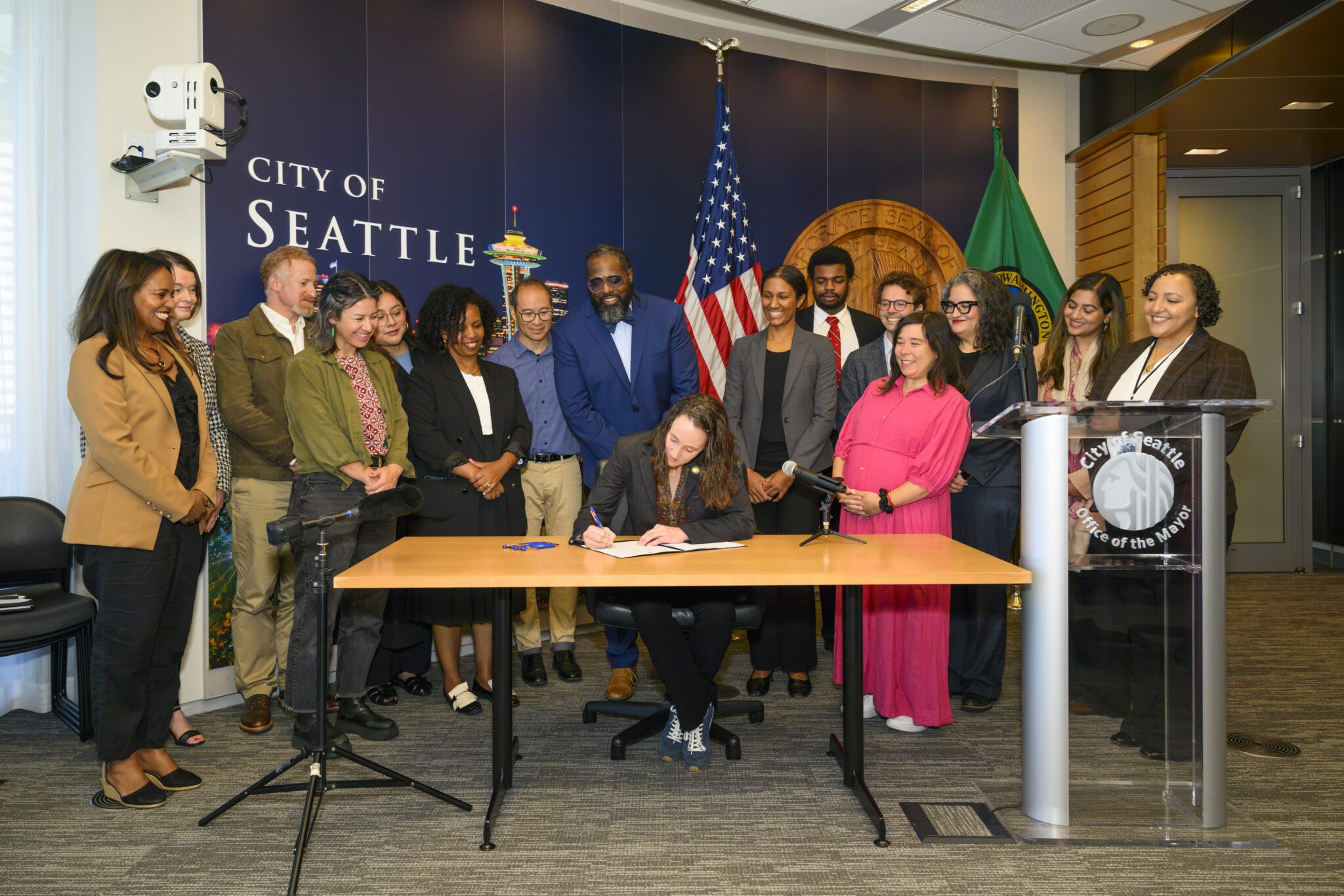 Mayor Wilson signing the do not solicit legislation